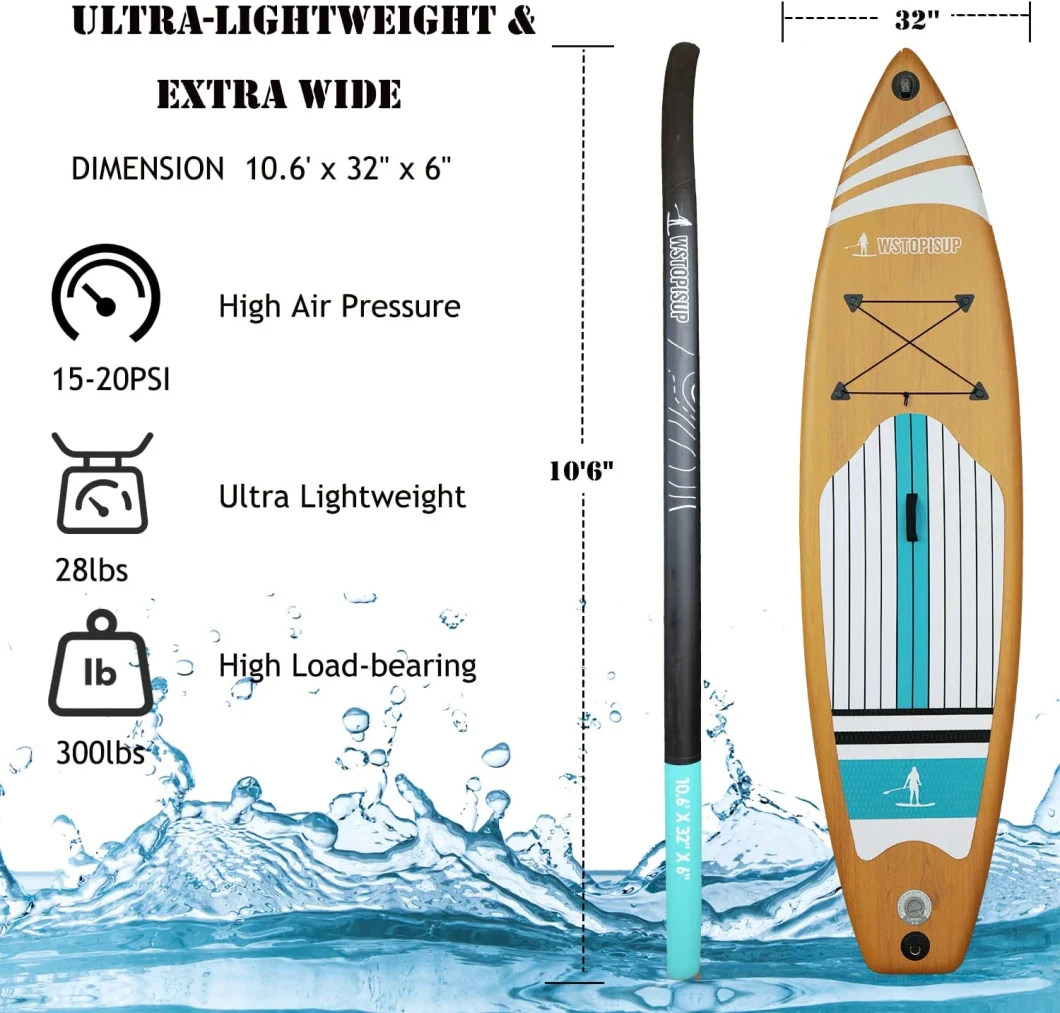 Drop Stitch PVC Inflatable Sup Paddle Board Custom Paddle Board in 10&prime;6FT