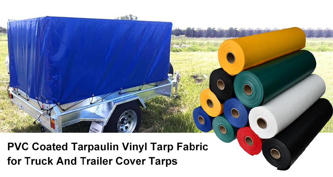 PVC Coated Tarpaulin Vinyl Tarp Fabric PVC Tarpaulin for Truck and Trailer Cover Tarps