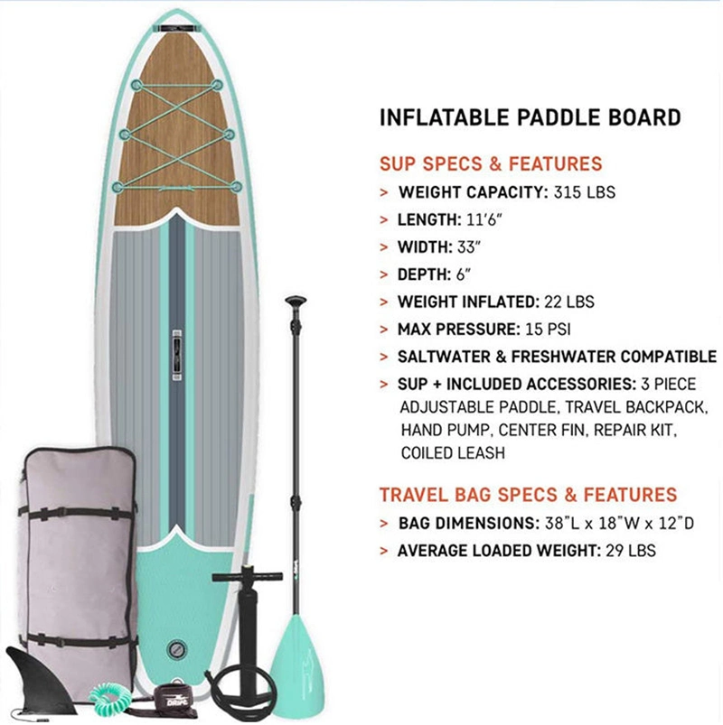 New Design PVC Paddle Board Inflatable Sup Board Paddle Surfboard Inflatable Stand up Surfboard Longboard Stand-up Paddle