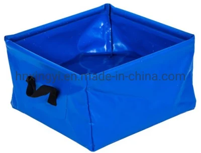PVC Waterproof Tarpaulin Collapsible Water Bucket Fold up Bucket for Camping, Hiking, Car Washing