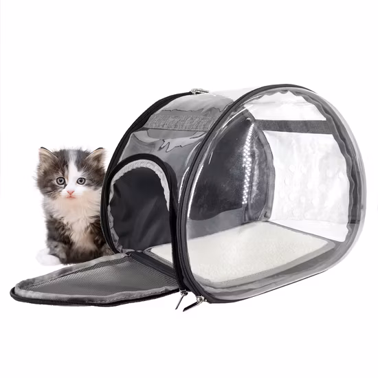 Transparent PVC Double Shoulder Folding Small Pets Cats Dogs Animals Bag Pack Carrier Backpack
