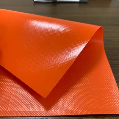 Orange Color Waterproof UV Resistant Flame Retardant Fireproof Coated Laminated Tarpaulin Rolls PVC Tarpaulin for Truck Covers Tents Bags