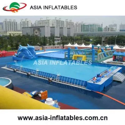 PVC Big Square Metal Framed Inflatable Bumper Portable Swimming Pool